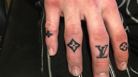 louis vuitton tattoo hand|Louis Vuitton finger tattoo.